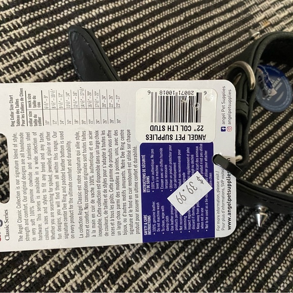 ANGEL SPIKED DOG COLLAR SZ 22” for dog neck size 16.5”-20” - Picture 7 of 8